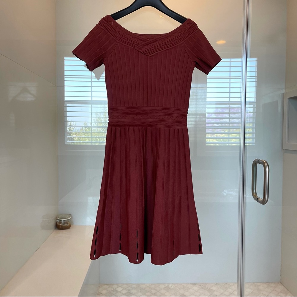 Sandro brown/burgundy red dress